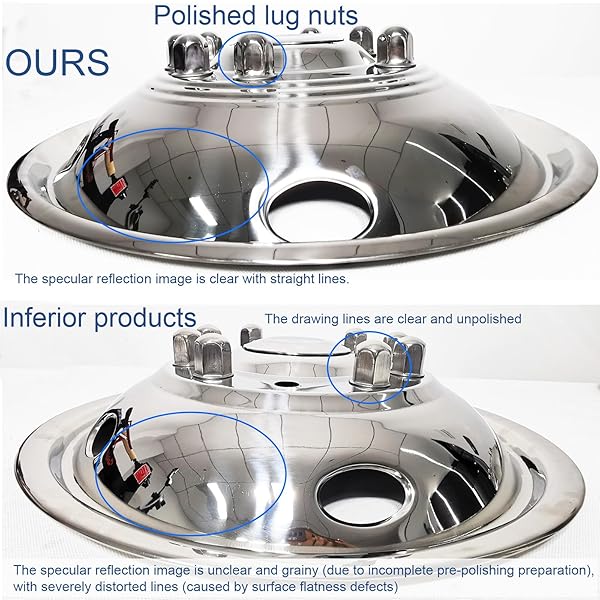 HIGHTALL 19.5 WHEEL SIMULATORS, 19.5″ 10 LUG STAINLESS STEEL HUBCAPS,POLISHED SURFACE,2PCS FRONT WHEEL/2PCS REAR WHEEL,BOLTS ON WHEEL COVER SET COMPATIBLE WITH FORD 2005-2025 F450/F550