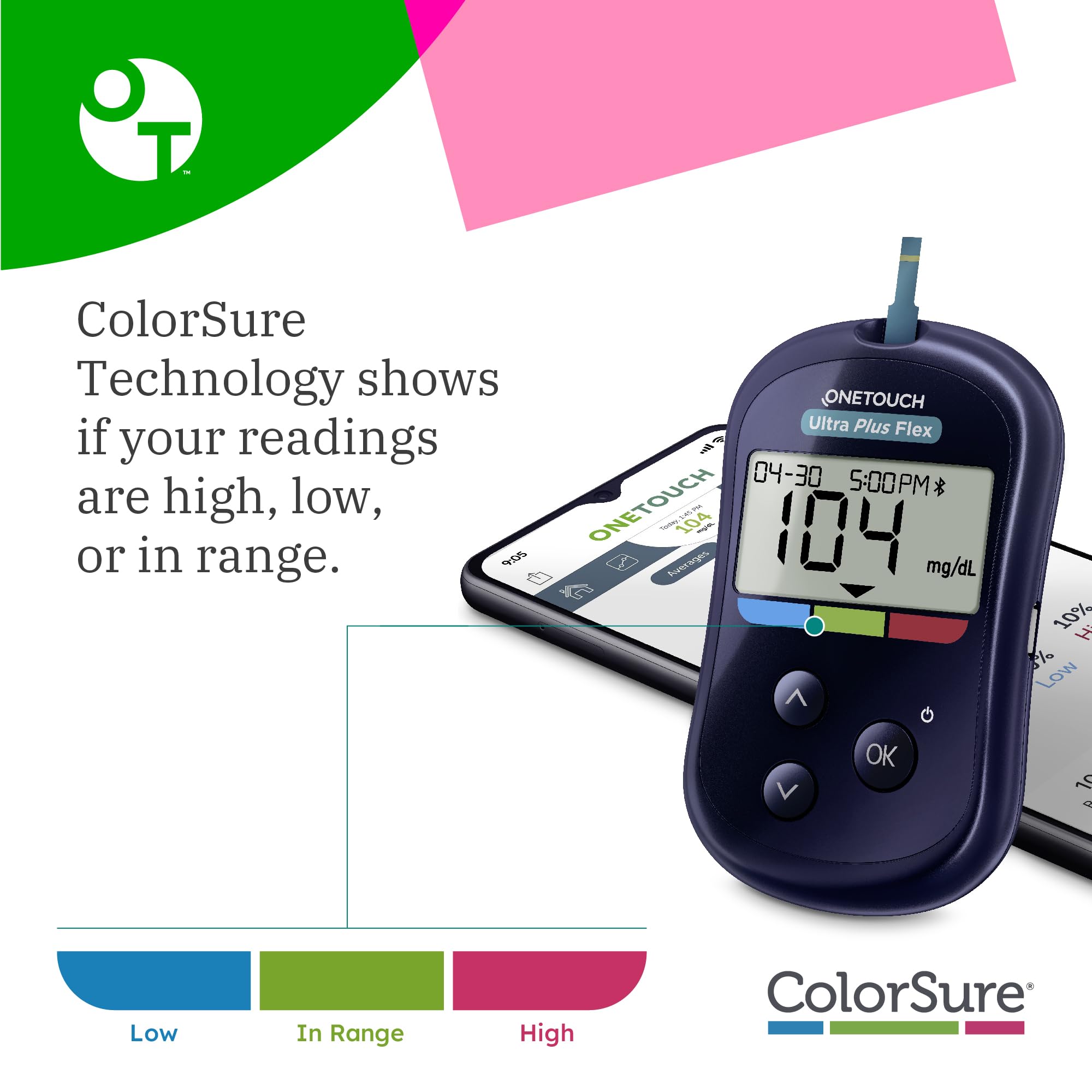 OneTouch Ultra Plus Flex Value Diabetes Testing Kit | Blood Sugar Test Kit Includes 1 Blood Glucose Meter, 1 Lancing Device, 30 Lancets, 30 Diabetic Test Strips, & Carrying Case