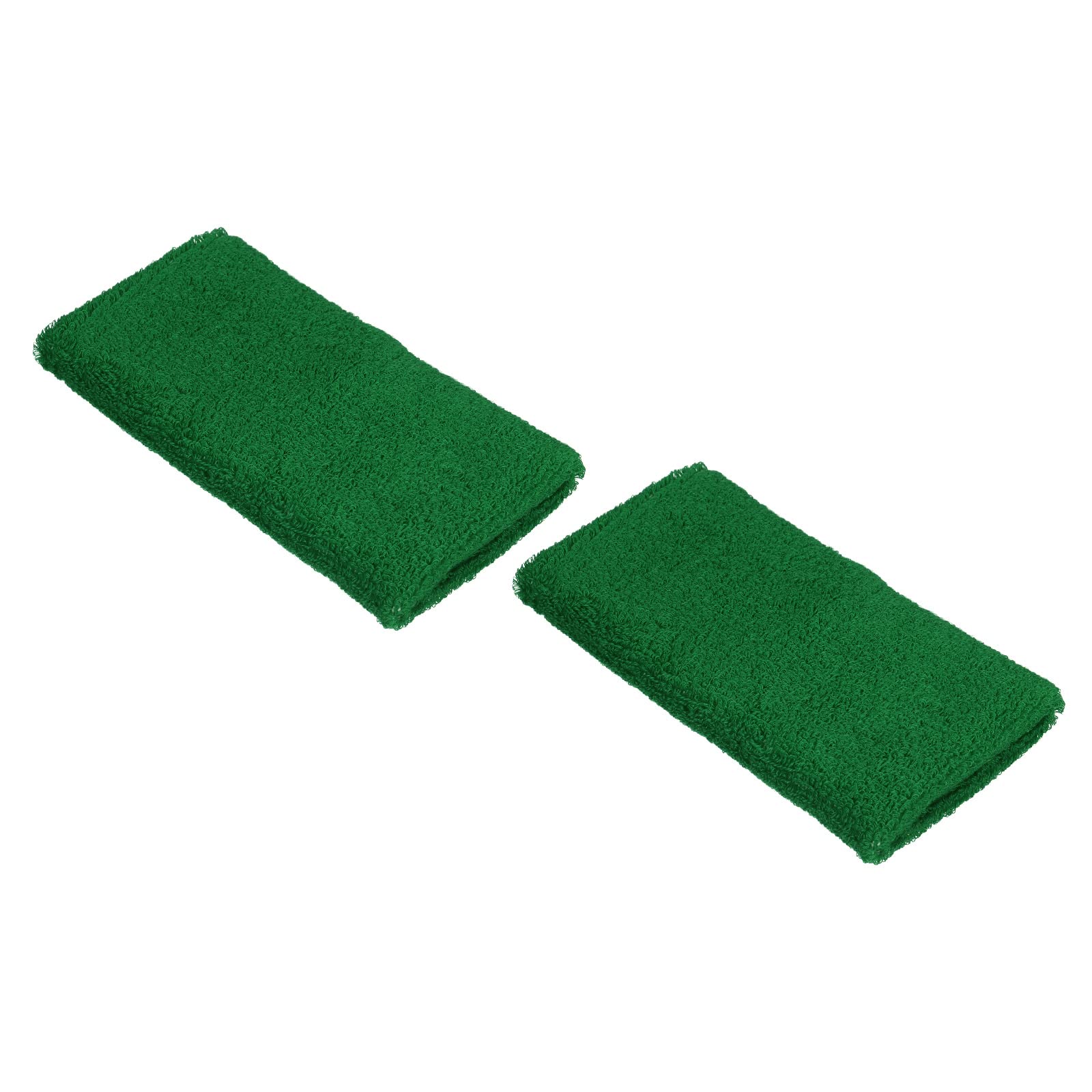 PATIKIL Sports Wristbands 8x15cm, 2 Pack Cotton Terry Cloth Absorbent Sweatband for Tennis Basketball Working Out Athletic Running, Dark Green