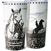 Eiryhope 20oz Western Cowboy Horse Tumbler | Stainless Steel Double Vacuum Insulated | Leakproof Travel Mug for Keeps Drinks(20H Cold/5H Hot) | Cup Holder Friendly