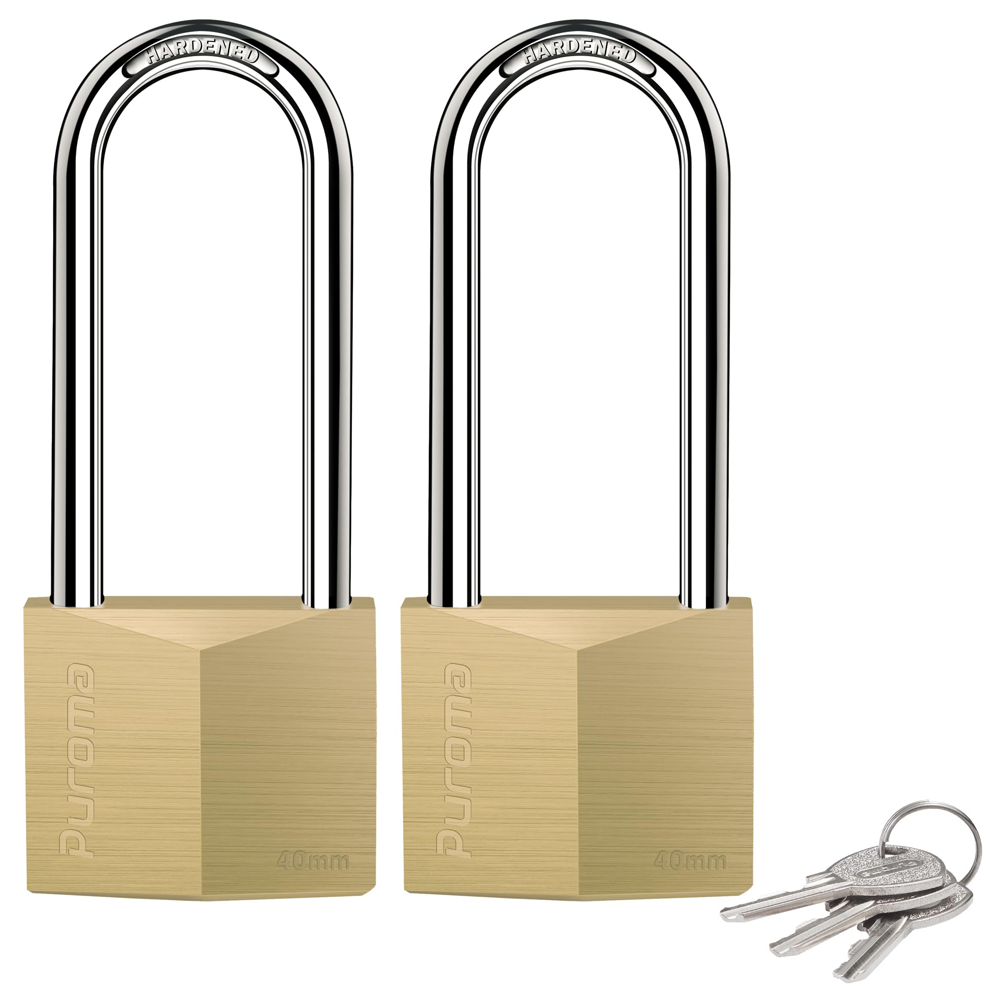 Photo 1 of Puroma 2 Pack Keyed Padlock Waterproof Solid Brass Lock, 2.6 Inch Padlock with 3 Keys Alike for Sheds, Storage Unit School Gym Locker, Fence, Toolbox, Hasp Storage