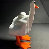 HXTNool Middle Finger Duck Statue Pink Resin Funny Novelty Desk Shelf Art Decor view 8