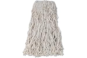 Rubbermaid Commercial Products Value Pro Large 24 OZ Cotton Wet Mop, 1" Headband, White, for General Purpose Floor Cleaning or One-Time Use
