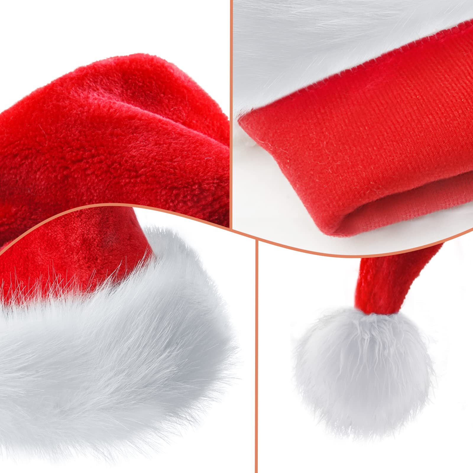 Haomaomao Christmas Hats, Santa Hat for Kids/Baby Unisex Warm Comfort Red Velvet Holiday Xmas Hat for New Year Festive Party