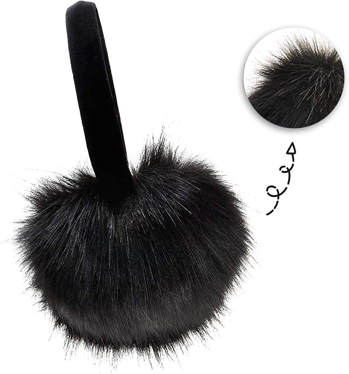 MADHOLLY 2 Pack Faux Fur Earmuffs- Big Winter Outdoor Soft Warm Thick Faux Fur Ear Warmers for Womens Men, Black&Grey at  Women’s Clothing store