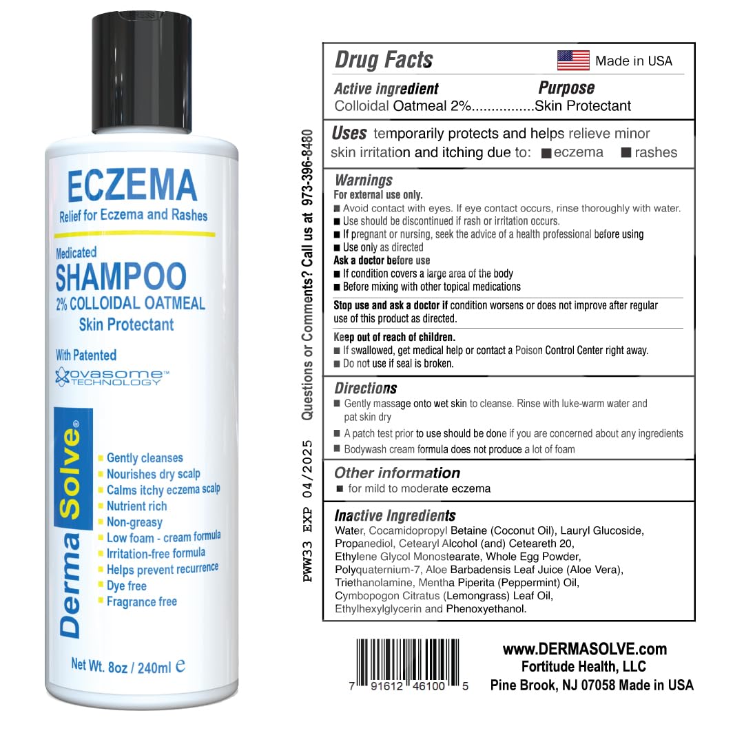 Dermasolve Eczema Relief Shampoo - Flare Control Scalp & Dandruff Free Therapy That Protects, Moisturizes, and Repairs Skin for Kids & Adults - Steroid Free (2-Pack)