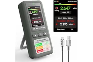 AEGTEST HOUND-1011S Portable Radon Detector, High-Accuracy Sensor for Home, Lightweight, Audible & Visual Alarms, Long-Term M