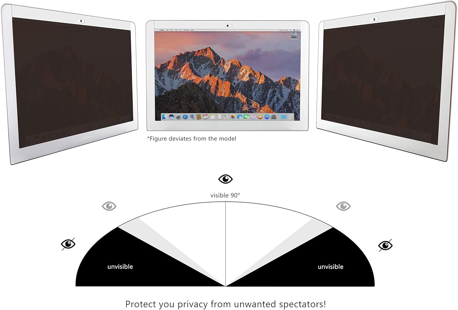 MyGadget Magnetic Screen Protector compatible with Apple MacBook Pro Retina 15 inch - Full Anti Spy Removable Privacy Filter Protection - Image 4