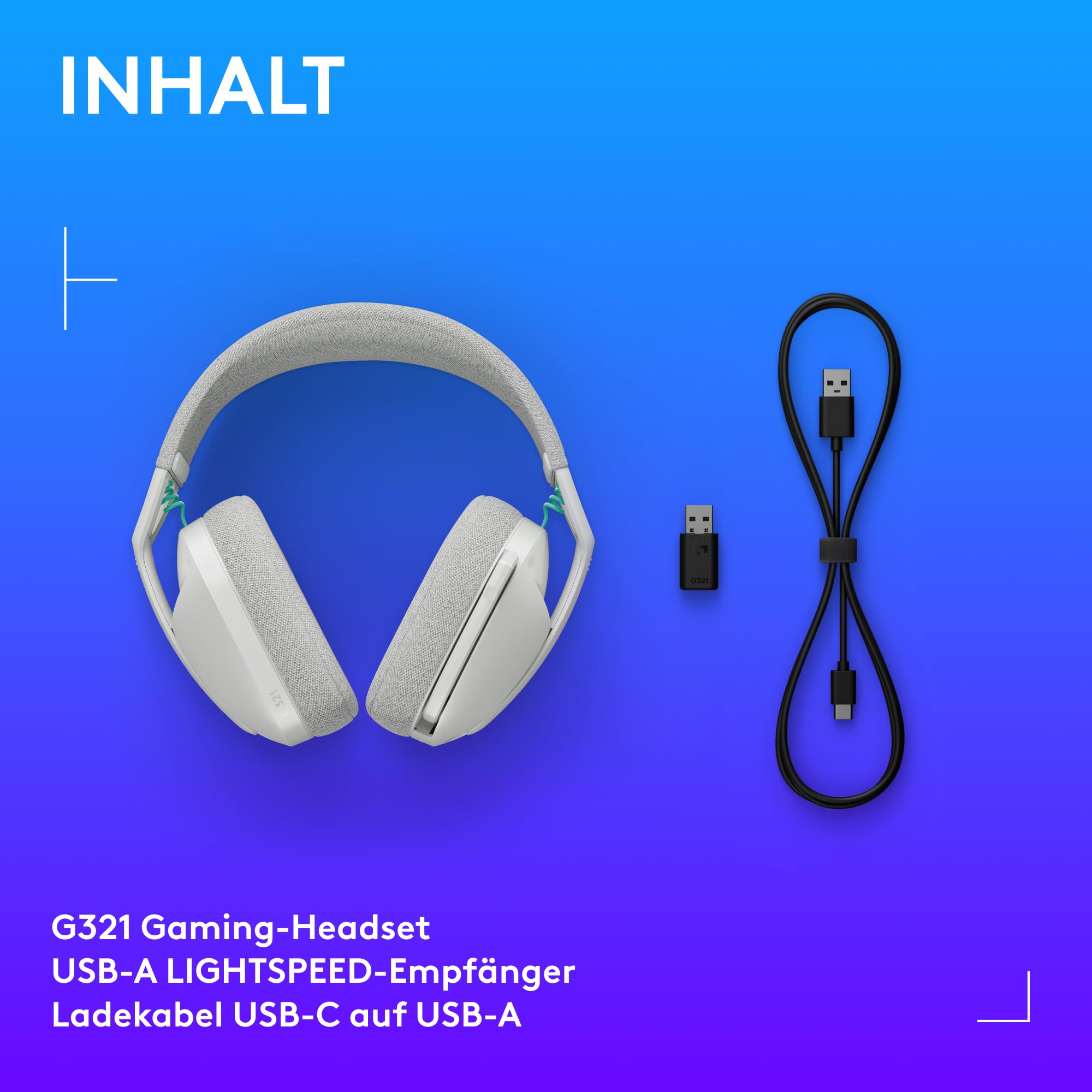 Logitech G G321 Lightspeed kabelloses Bluetooth-Gaming-Headset, dynamischer Komfort und Passform, 16-kHz-Schwingmikrofon, über 20 Std. Akkulaufzeit, PC, PS4, PS5, Nintendo Switch, Mobilgerät – Weiß 9