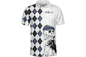 PAGYMO Golf Shirts for Men Funny Golf Polos for Men Tropical Polo Hawaiian Golf Polo Shirts