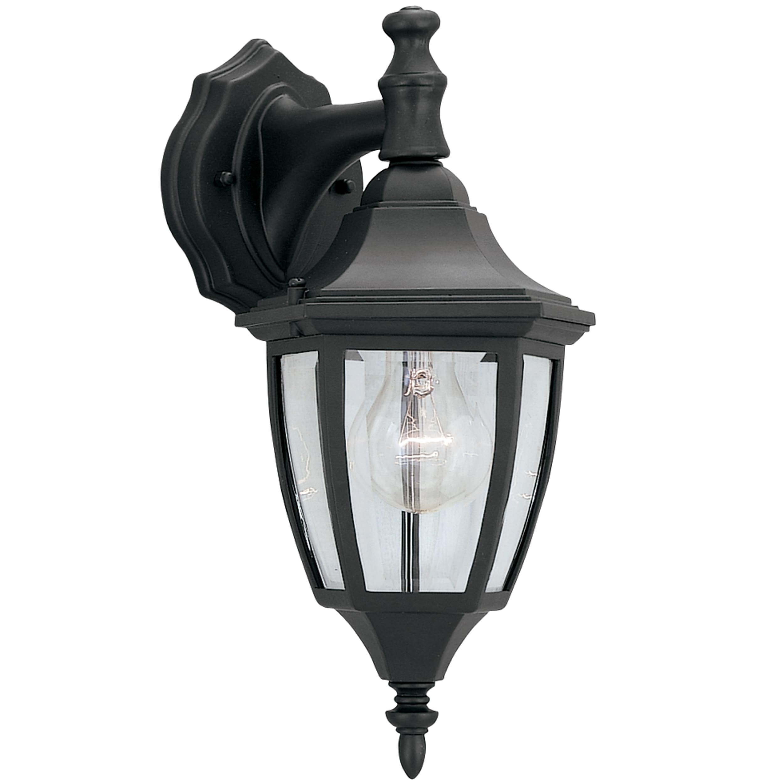 Photo 1 of DESIGNERS FOUNTAIN Waterbury Outdoor Light Fixture, 14.25 Inch Exterior Wall Lantern Sconce for Front Door, Patio and Porch, Black, 2461-BK