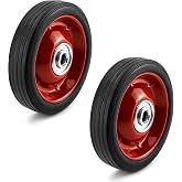 QWORK 2 Pack 5" x 1.5" Premium Rubber Wheel with Ball Bearing | Hand Truck Wheel, Capacity up to 88 lbs