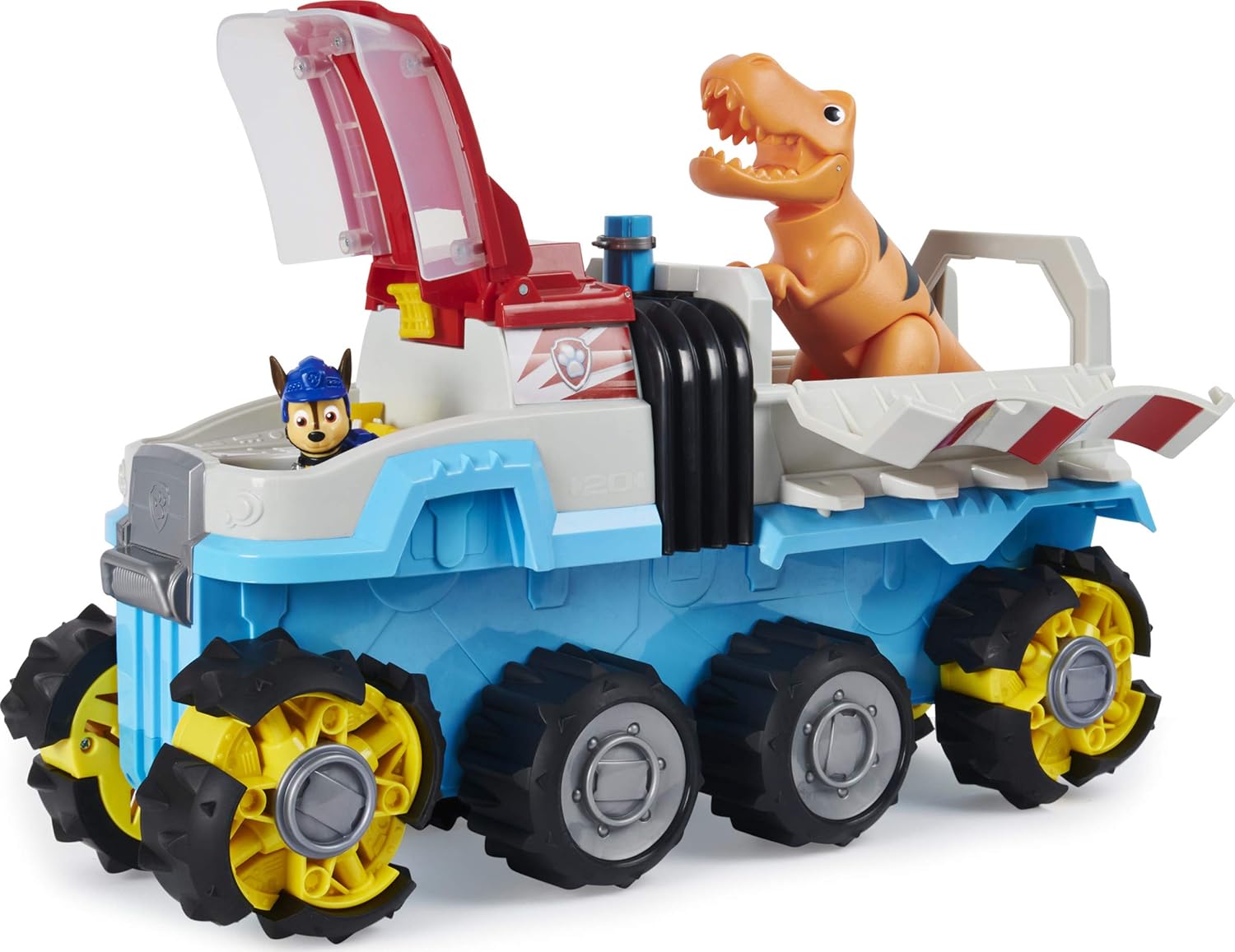 Paw Patrol, Dino Rescue Dino Patroller Motorized Team Vehicle with Exclusive Chase and T. Rex Figures: Toys & Games