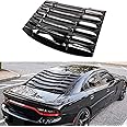 2-Piece Style Gloss Black Rear Glass Window Windshield Louver Cover Compatible with 2011-2024 Dodge Charger R/T SRT Hellcat 4 Door Sedan