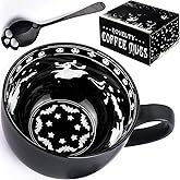 Taruzil Christmas Gifts, Midnight Skull Coffee Mugs with Spoons, Halloween Birthday White Elephant Weird Gifts for Women Men Girl Friends, Halloween Spooky Witchy Gothis Decor Horror Novelty Tea Cup