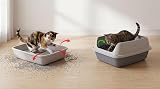 Cat Centre Medium Litter Tray Hooded Dark Grey with Detachable Rim view 6