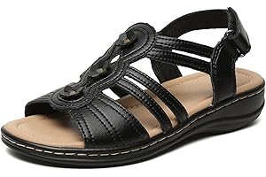 Brykan Womens Sandals Flats Comfort Leather Walking Orthopedic Sandals Casual Summer Shoes with Arch Support for Dressy Beach Hiking Vacation Camping Travel Pool Shopping Dating Water sports