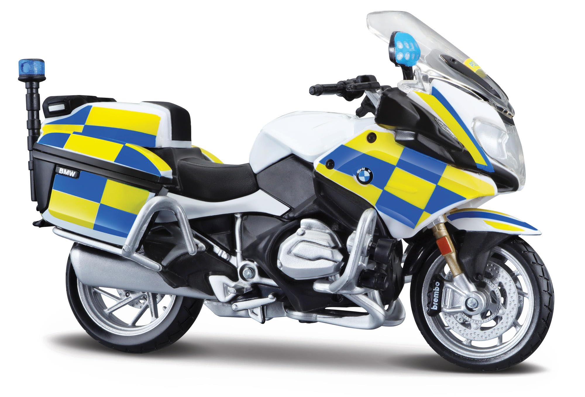 Maisto AUTHORITY POLICE Motorbike - 1:18 Scale - Incredibly Detailed Die-Cast Replica Collectible Model Motorcycle, Yellow
