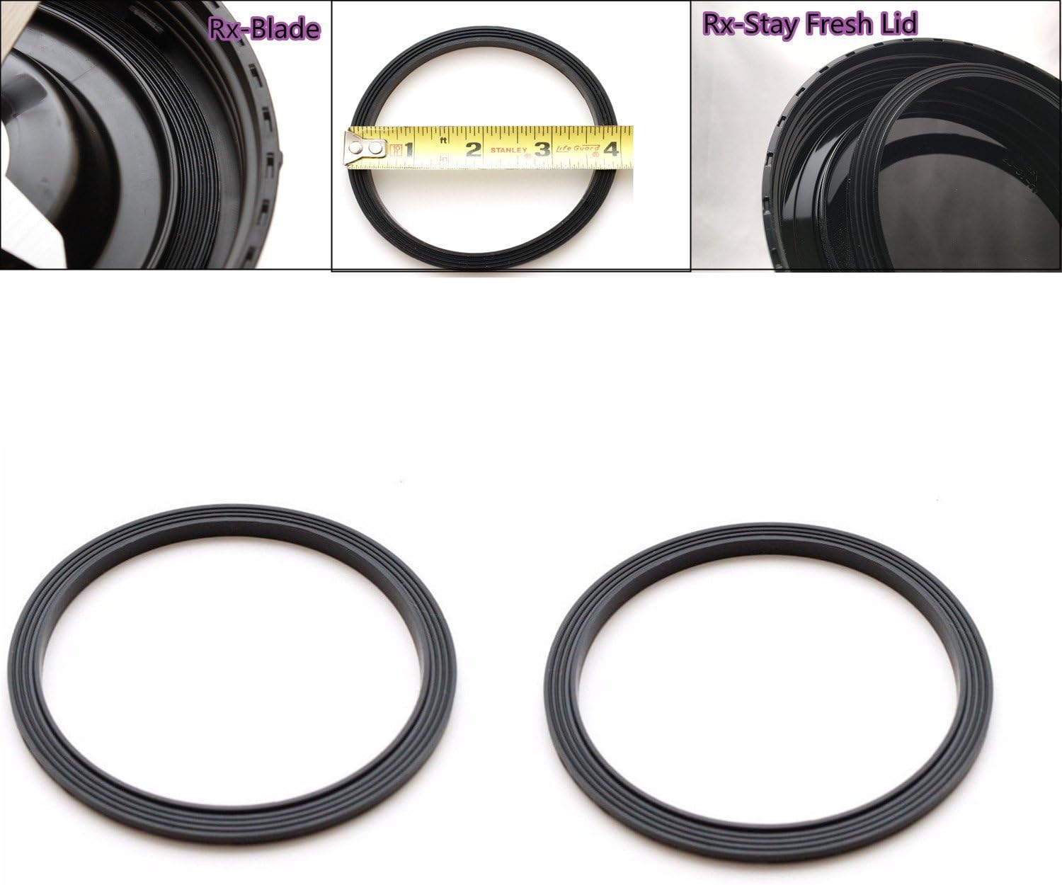 ELEFOCUS Replacement Blender Gasket for Nutribullet Rx 1700w-Set of 2-Black