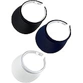 3 Pack Sports Sun Visor Hat Women Men Adjustable Clip On Visors Outdoor Golf Beach Cap