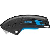 Martor 124001.02 Merak Polycarbonate Retractable Safety Cutter/Knife | Light plastic logistics box cutter with automatic blade retraction, professional cutter, right and left handed