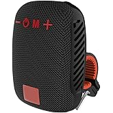 XUMIUZIY BT Speaker for Bike, BT Handlebar Speaker with FM Radio, Support Memory Card, Dual Pairing, Hands Call, Wire Less Speakers for Cycling, Hiking (Black)
