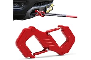 AUTORICH 3/8" S Tow Hook, G80 Steel Quick Winch Shackle 33,000Lbs Break Strength, Heavy Duty Off-Road Recovery Connect Hook for SUV, Truck, Trailer & Towing Applications, Red