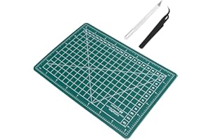 Double Sided Self Healing A5 Size Craft Knife and Cutting Mat, 15x22cm Cutting Tool, DIY Craft Mat with Inch and MM Grids & T