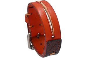 Edgda Punk Rock Retro Adjustable Belt Buckle Wristband Split Design Pu Leather Cuff Bracelet