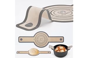ANGADONA Silicone Bread Sling Dutch Oven - Best Japan Silicone. Non-Stick & Easy Clean Reusable Silicone Bread Baking Mat. With Extra Long Handles Bread Baking Sheet Liner, 1 Grey pcs for Transferable Dough
