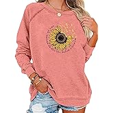 EADINVE "FUN FACT: I don't care Letter Print Women's Crewneck Sweatshirt Raglan Long Sleeve Casual Pullover Tops