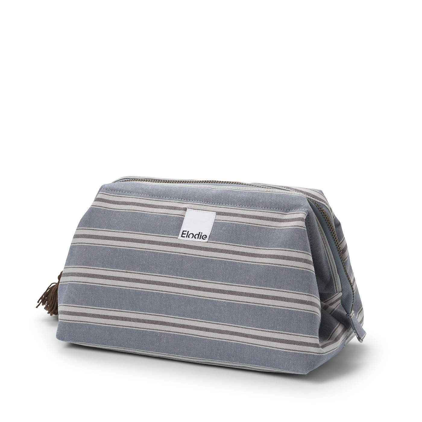 Elodie Details Wash Bag/Toiletry Bag Zip&Go in Canvas with Large Opening - Sandy Stripe, Blue