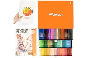 Woomer Premium Colored Pencils, 90 Artist Quality Colors, Soft Core with Storage Case, Professional Drawing Set for Sketching