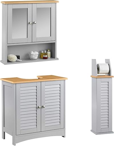 ice cream what's your flavour? 3-Piece Bathroom Furniture Set Grey