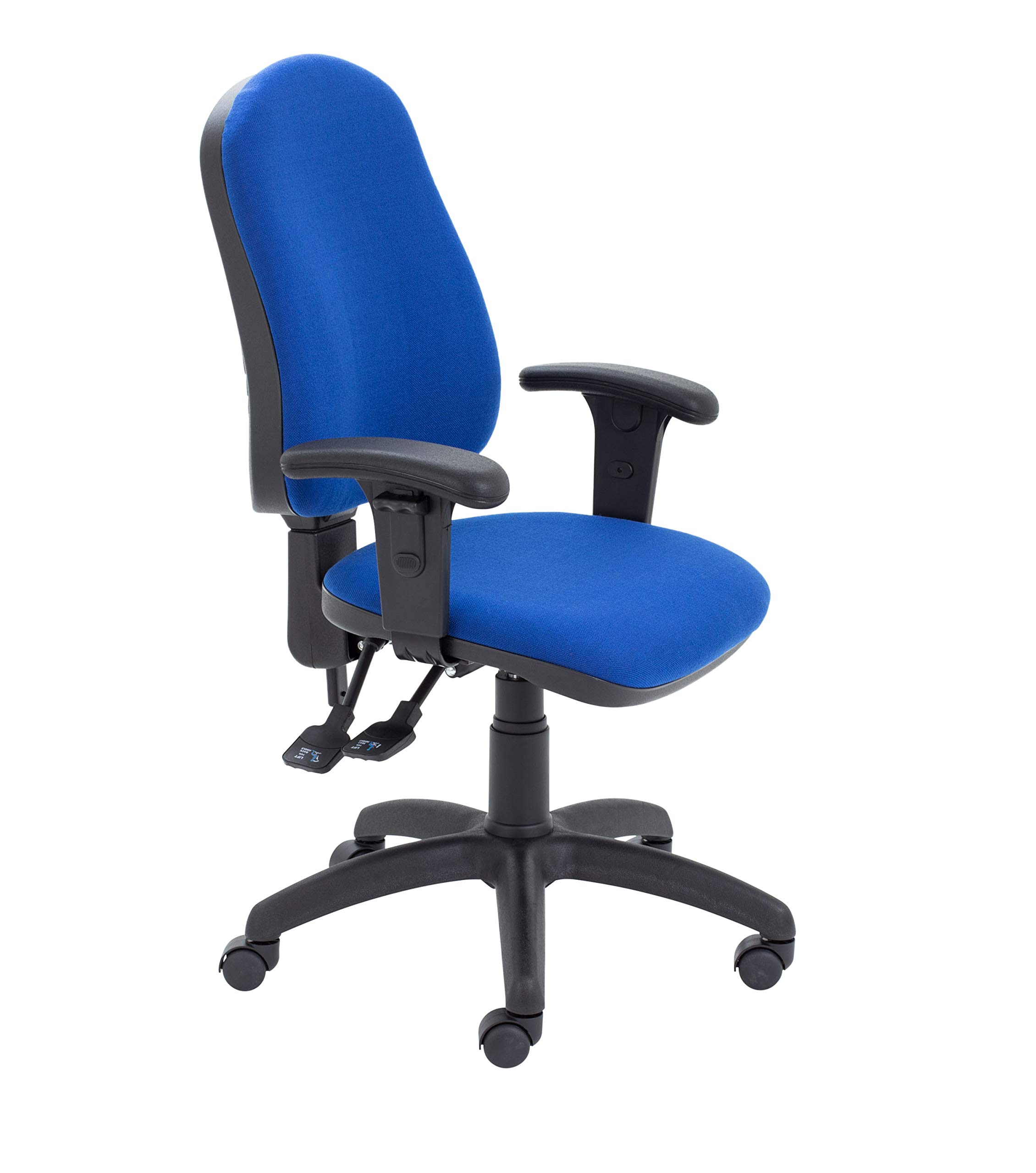 Office Hippo High Back Desk Chair, Ergonomic Home & Office Chair With Height Adjustable Seat, Backrest & Arms, Lumbar Support For Extra Comfort, Computer Chair - Royal Blue