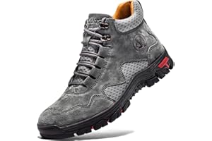 FLYLAND Men's Chukka Boots Casual Leather Shoes Ankle Shoes Non Slip Breathable Comfortable Mid Top for Driving Walking Outdoor