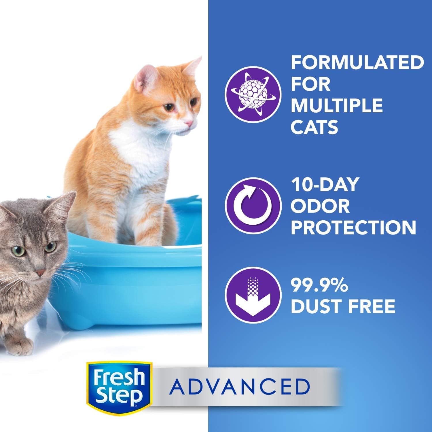 Fresh Step Advanced Multi-Cat Clumping Cat Litter with Odor Control, 37 lbs Total ( 2 Pack of 18.5 lb Boxes) : Pet Supplies