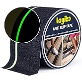 Leyibo Anti Slip Tape with Glow in Dark Stripe for Stairs, 4”x42ft, Grip Tape for Stairs Steps for Outdoor/Indoor, Waterproof Non Slip Strips for Stair Treads, High Traction, Easy Install