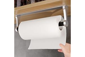 MONEER Paper Towel Holder Under Cabinet, Paper Towel Holder, Aluminum Alloy Kitchen Towel Holders, Self Adhesive Kitchen Roll