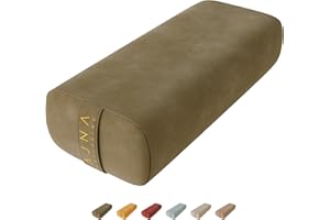 AJNA Yoga Bolster Pillow - Luxurious 100% Organic Vegan Suede - Yoga Bolster for Restorative Yoga - Rectangular Yoga Pillow with Carry Handle - Machine Washable Cover