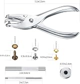 lzijun 360PCS Leather Rivets Kit with Hole Punch Pliers & Tools - 4 Colors view 2