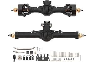 MEUS RACING 5mm Nylon ISO V2 SCX24 Axles with 3-Section CVD for Axial 1/24 SCX24 RC Crawler (Nylon - Black)