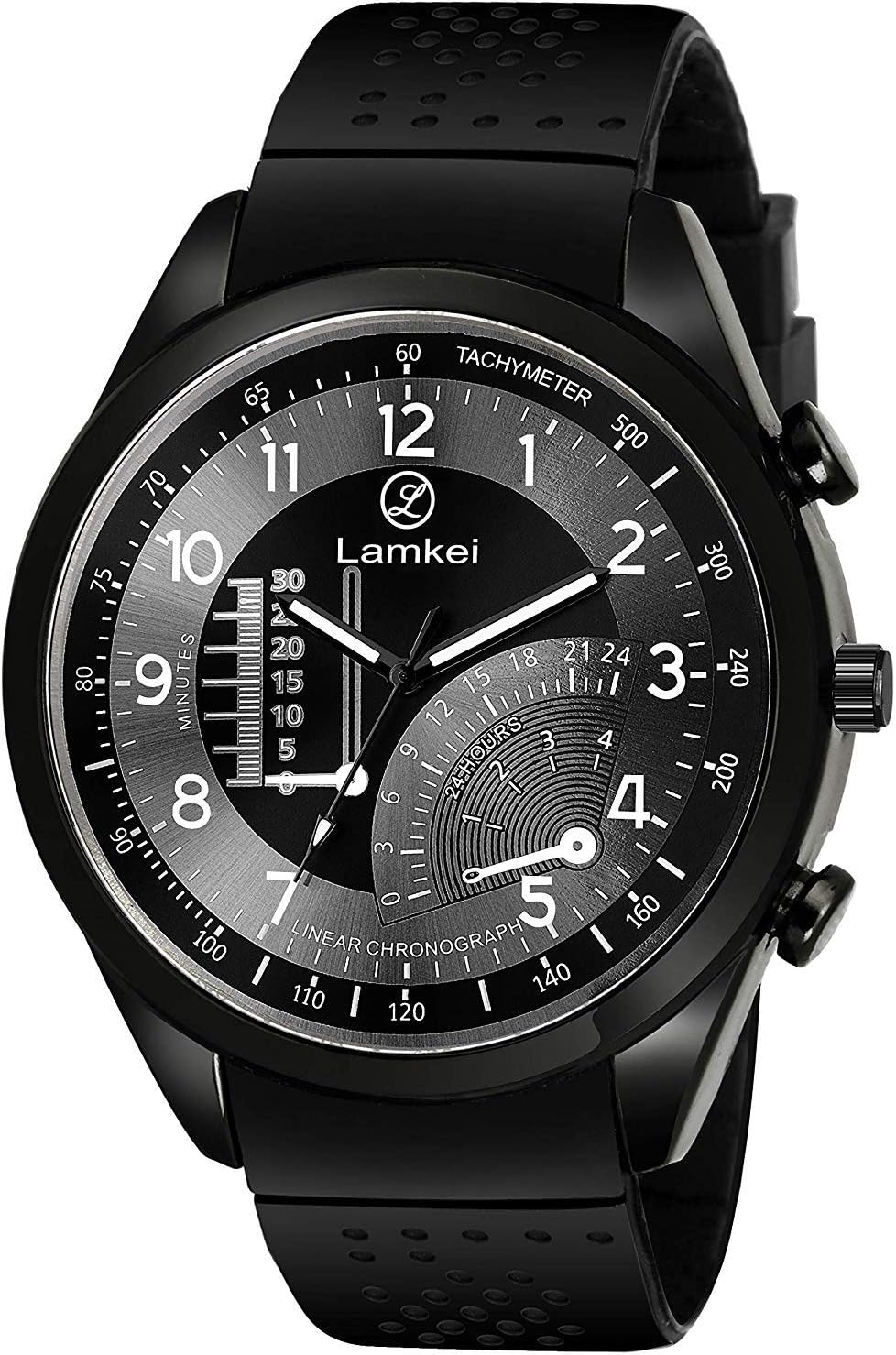 Lamkei Imported Analogue Quartz Black Dial Men Watch - LMK-0175