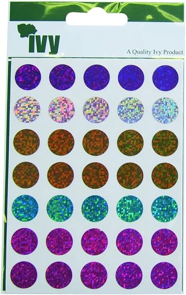 Ivy 13mm Holographic Self Adhesive Round Dot Spot Sticky Labels Circle Stickers (70 Stickers ...