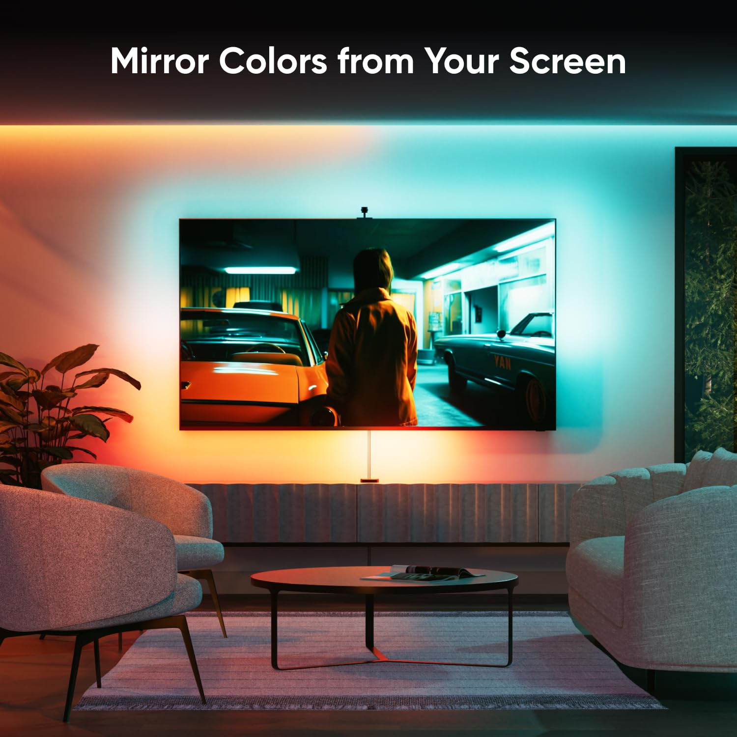 Nanoleaf 4D - TV LED Backlight with Camera, TV Backlight Sync to Screen, Smart Addressable Gradient Lightstrip Kit, App & Voice Control, Trimmable for Home Decor & Gaming (Up to 85