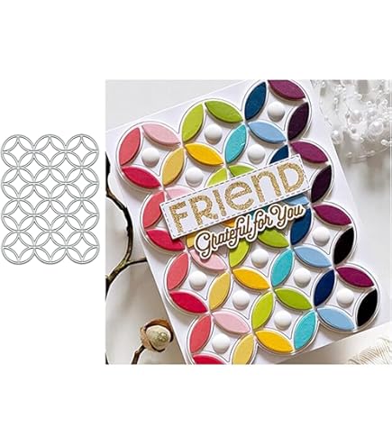 Flower Petal Quilt Metal Die Cuts - Square Card Making Embossing Stencils 10x10cm