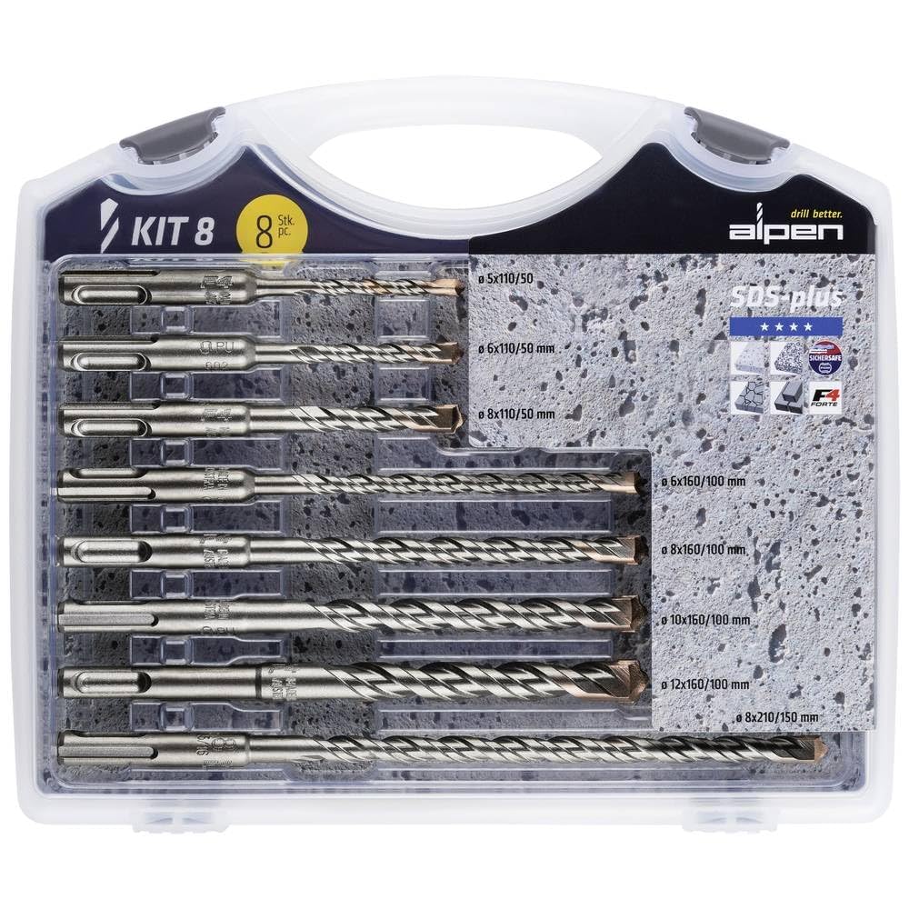 Alpen 80704100100 "F4" SDS-Plus Bits Set, Grey