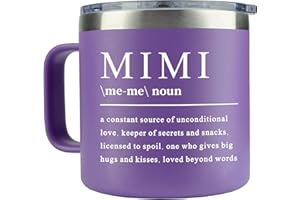 WECACYD Mimi Gifts - 14Oz Mimi Coffee Mug - Mothers Day Gifts for Mimi, Mimi Birthday Day Gifts - Gifts for Mimi from Granddaughter, Grandson, Grandkids - Funny Mothers Day Mimi Gifts