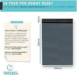 Triplast 9x12-Inch Plastic Mailing Bags Grey, 55mu, Pack of 100 view 2