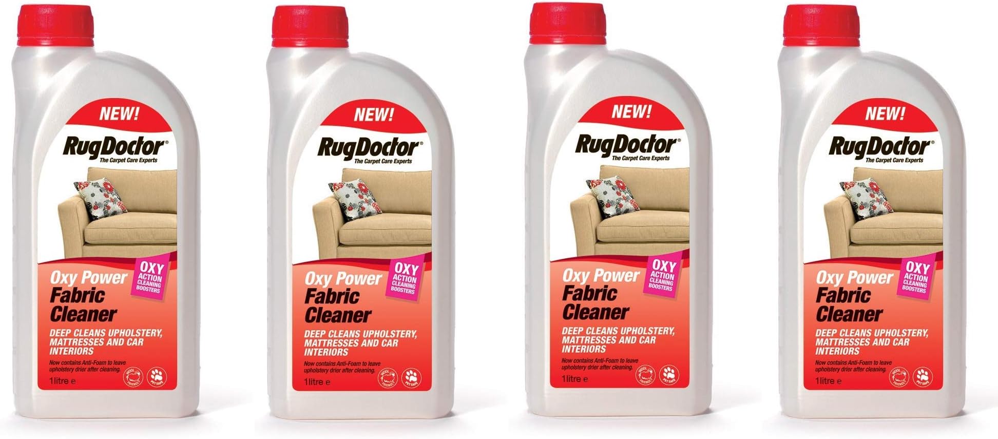 Rug Doctor Oxy Power Fabric Cleaner with Anti Foam, 1 Litre (Fоur Расk)
